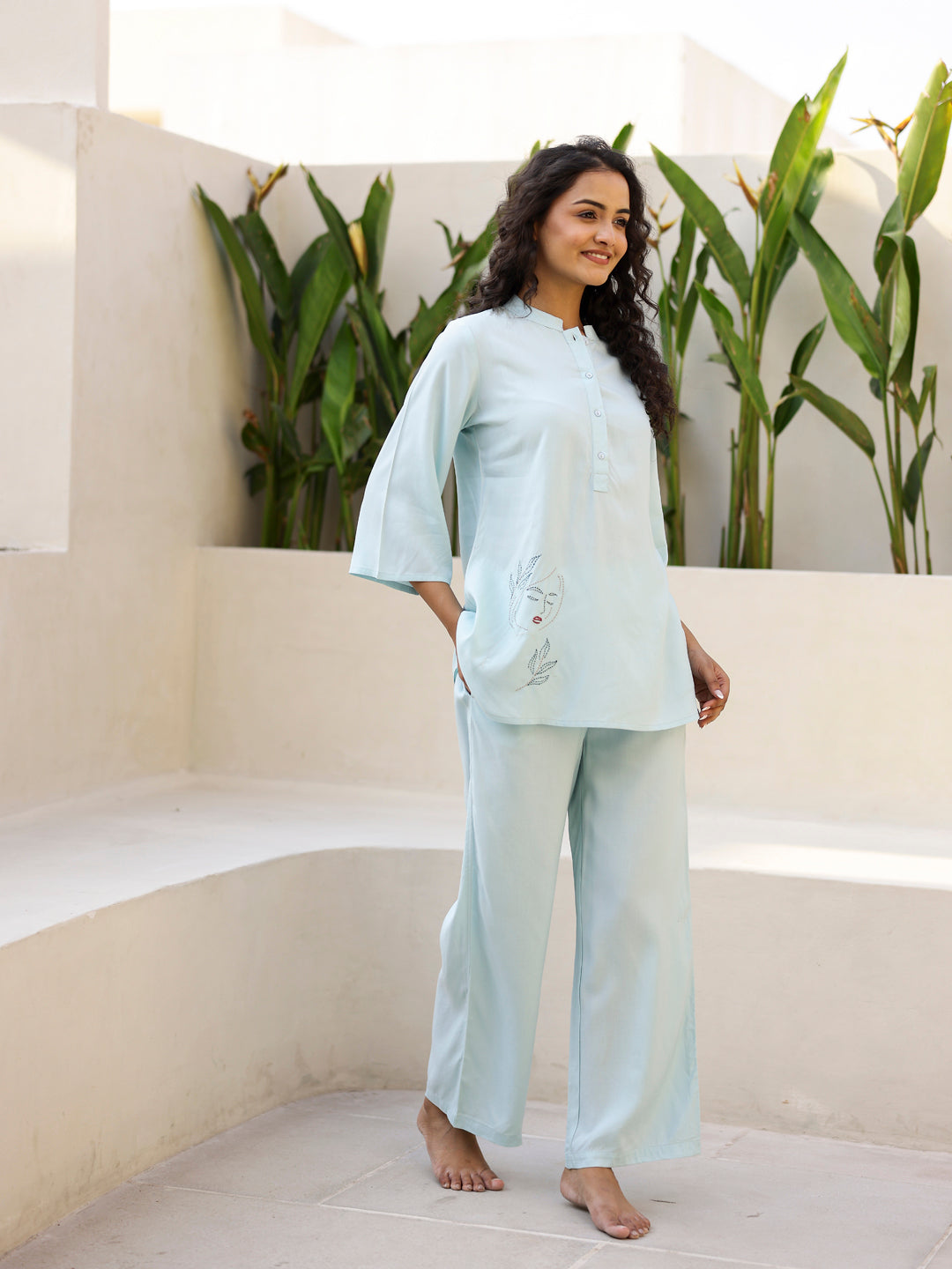 Women Cotton Night Suit with Pant