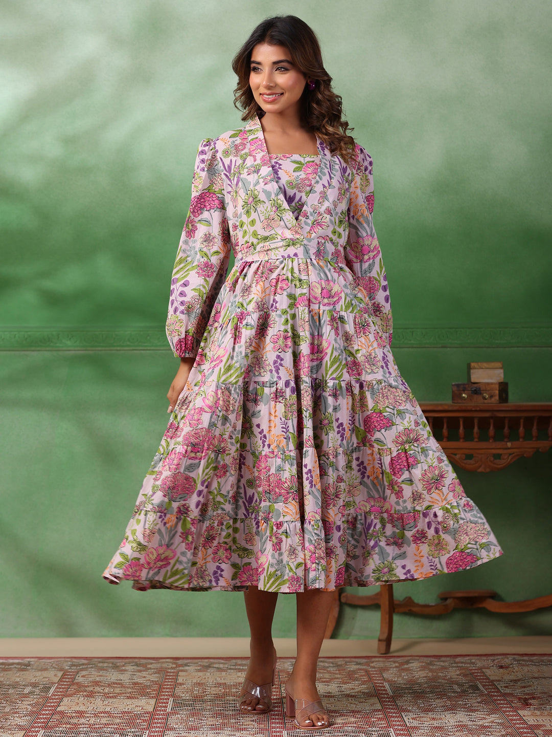 Floral Print A-Line Dress