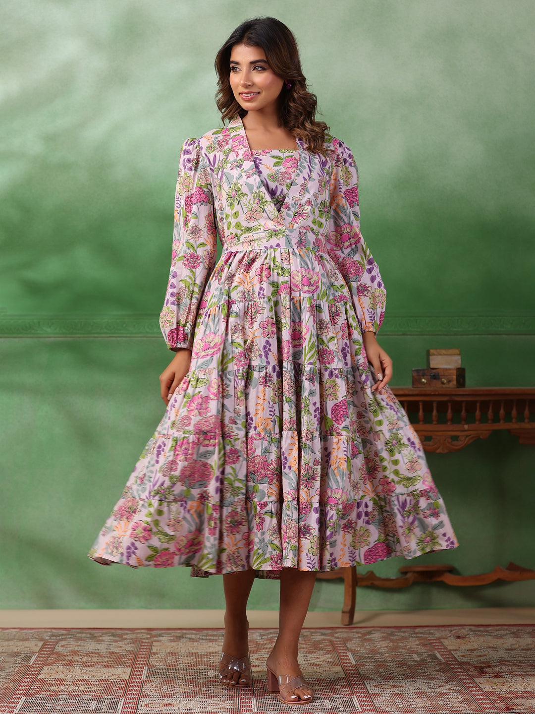 Floral Print A-Line Dress