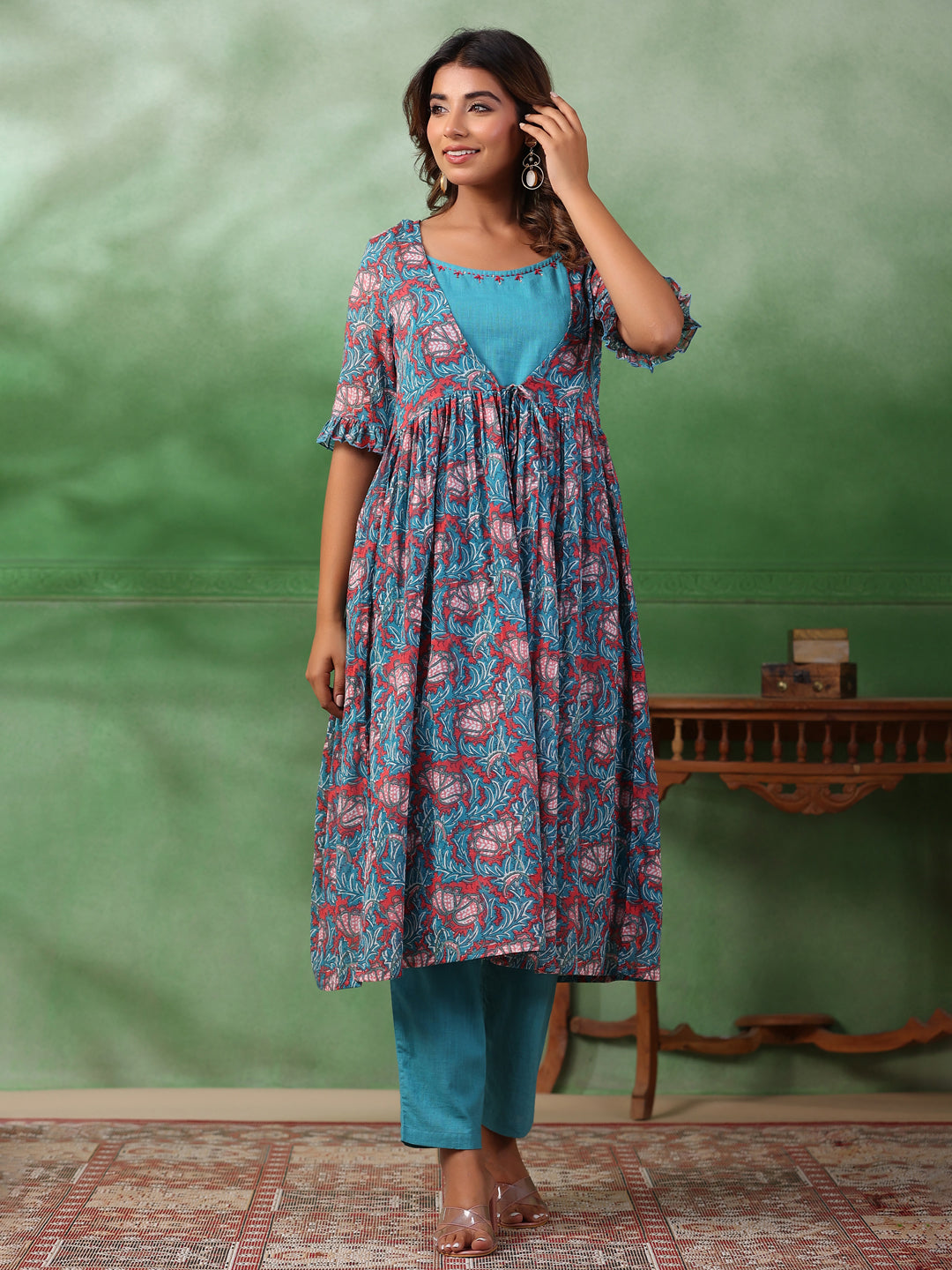 Cotton Printed 3 Pcs Kurta Set