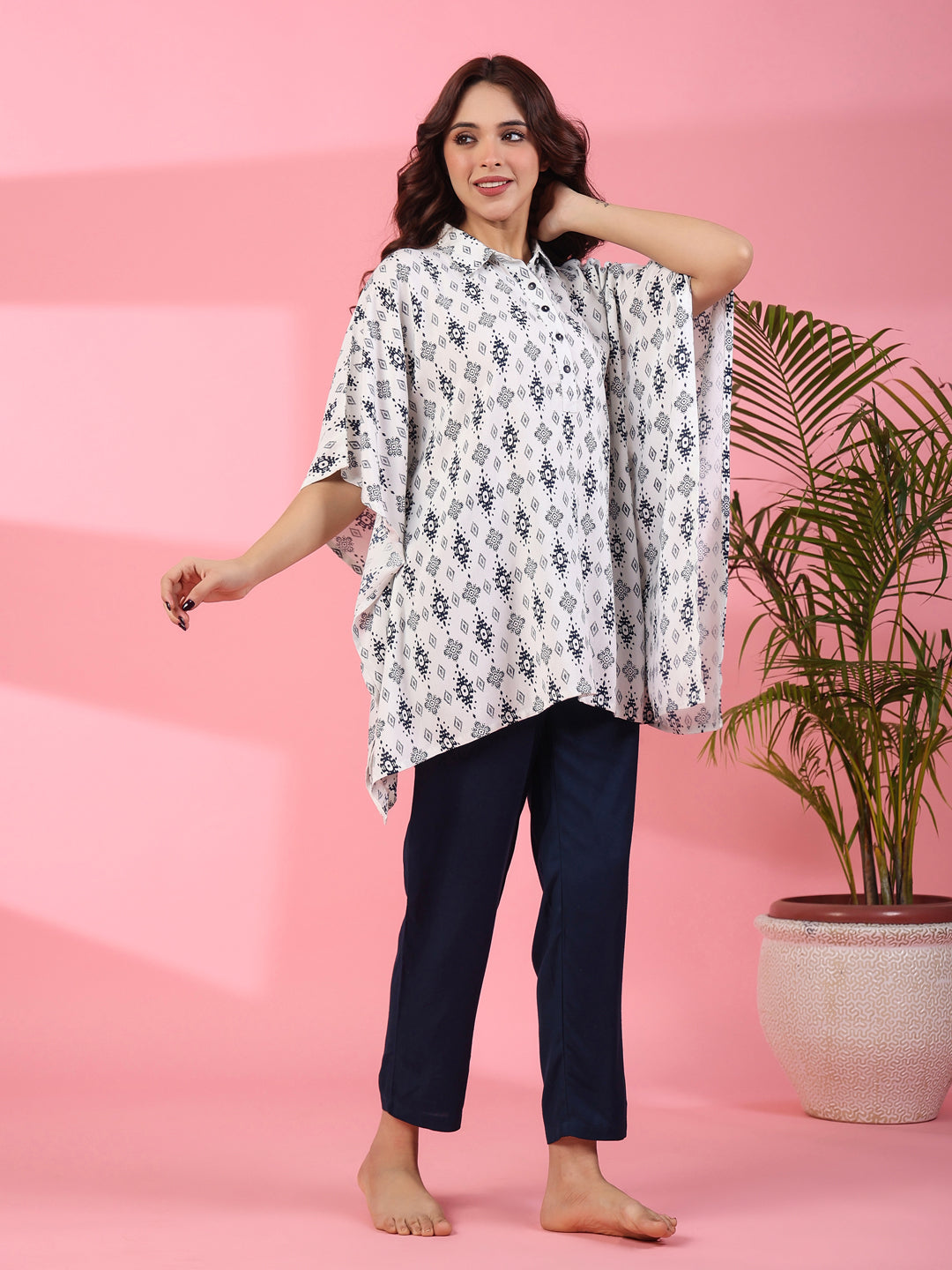 Women Cotton Kaftan Co-ord Set