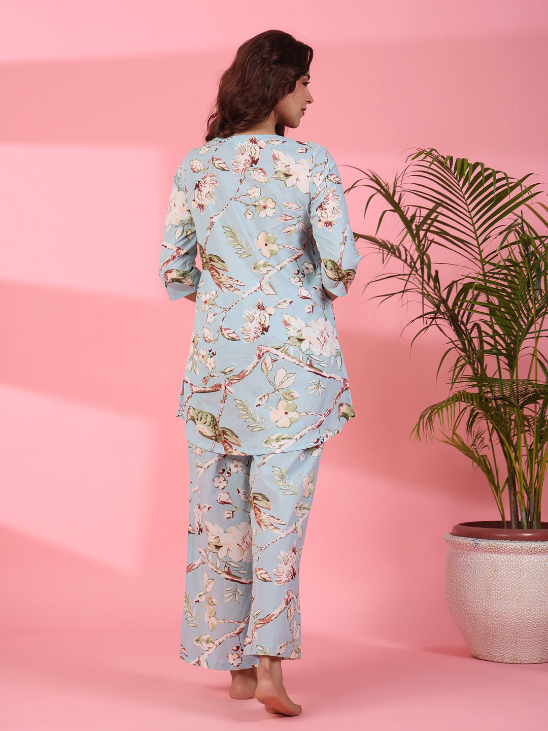 Pattens bird blue cotton co-ord set