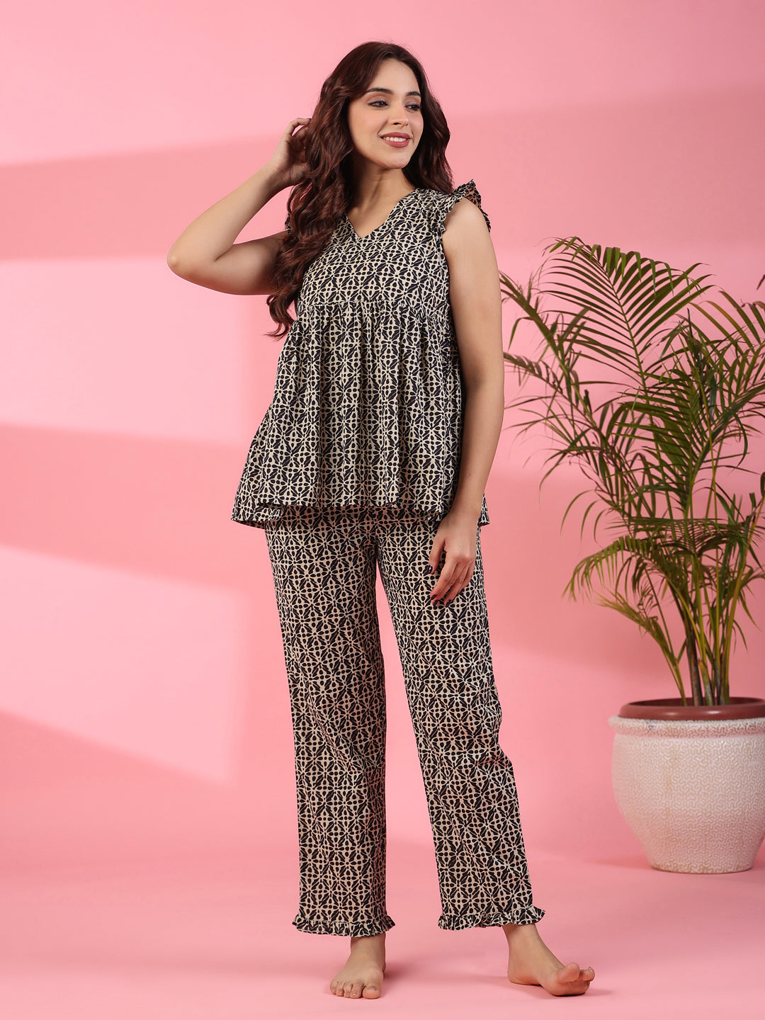 Lanes nest Cotton Night Suit