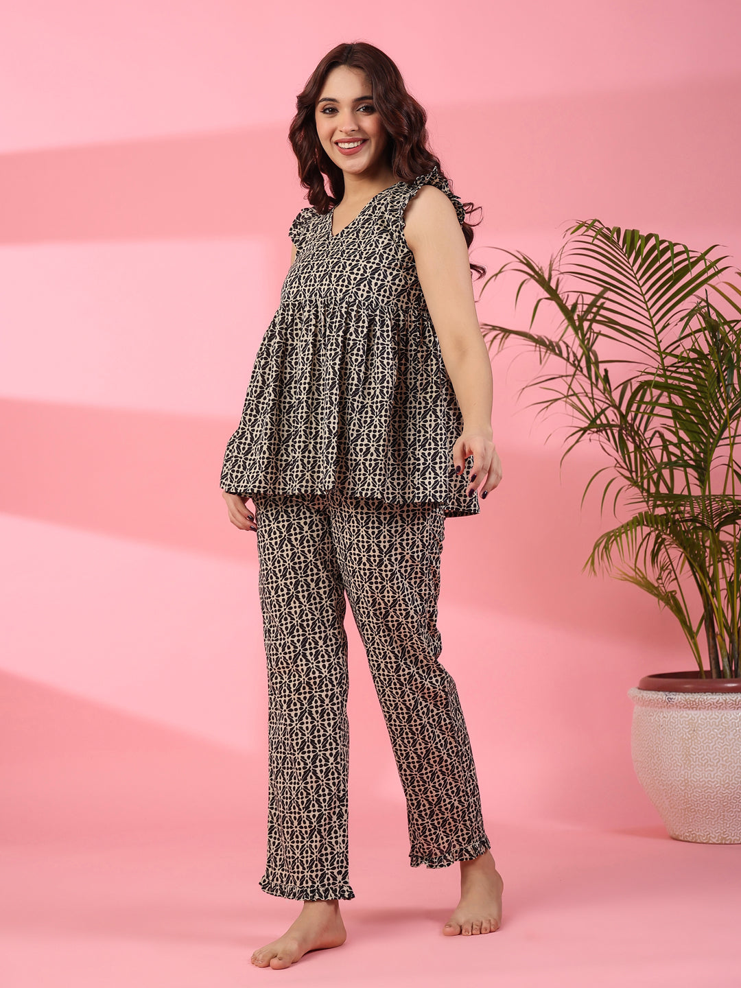 Lanes nest Cotton Night Suit