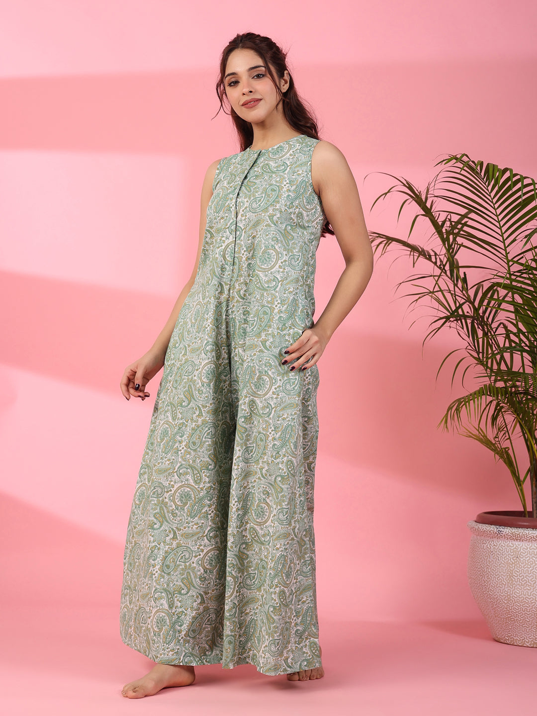 Printed  sleeveless cotton  Jumpsuit