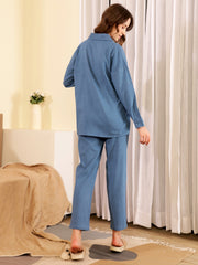 Blue Cotton Co-ord Night Suit