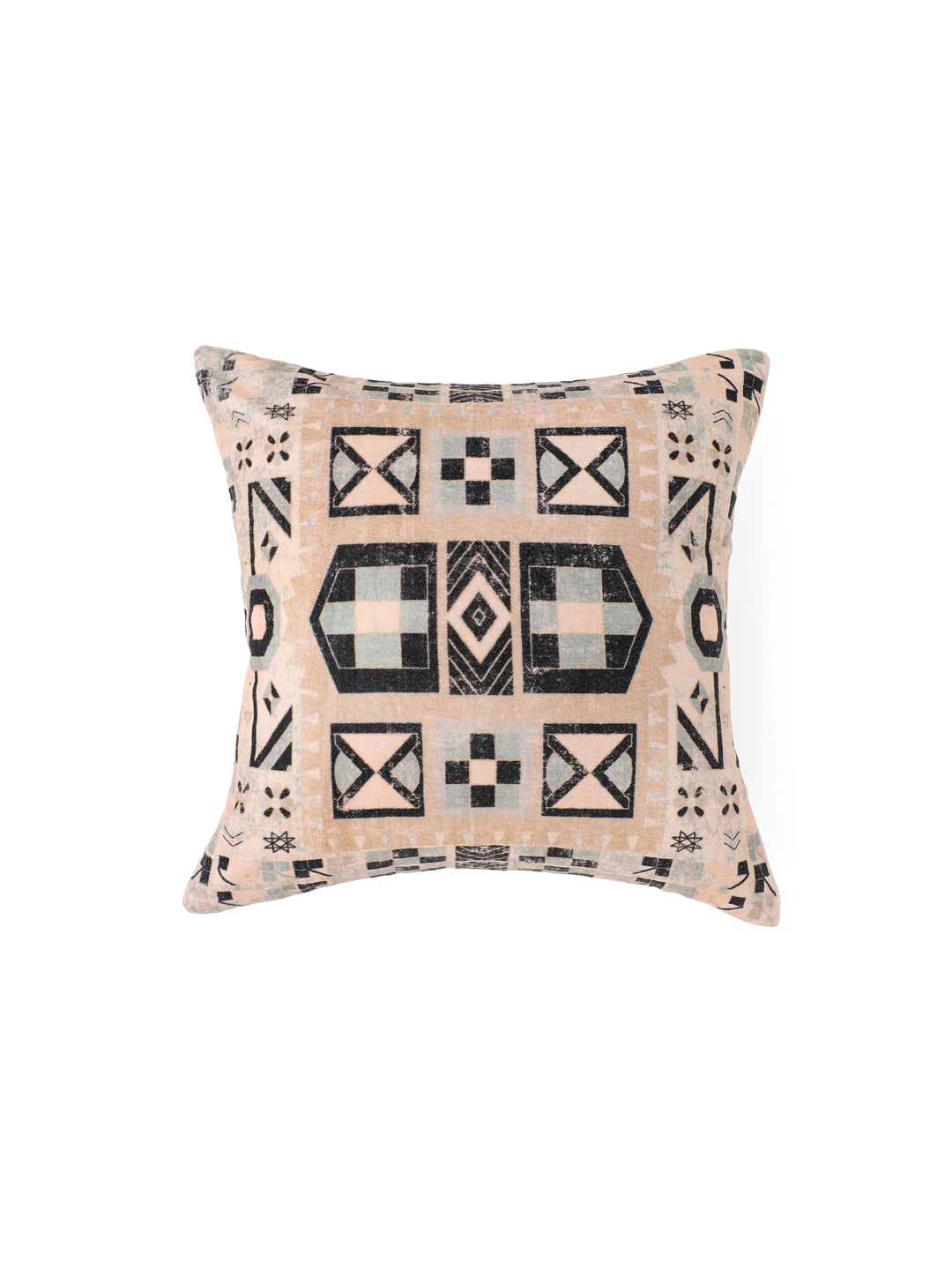 Velvet Beige Colour Geometric Cushion Covers