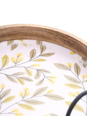 PRINTED ROUND TRAY WITH METALLIC HANDLE