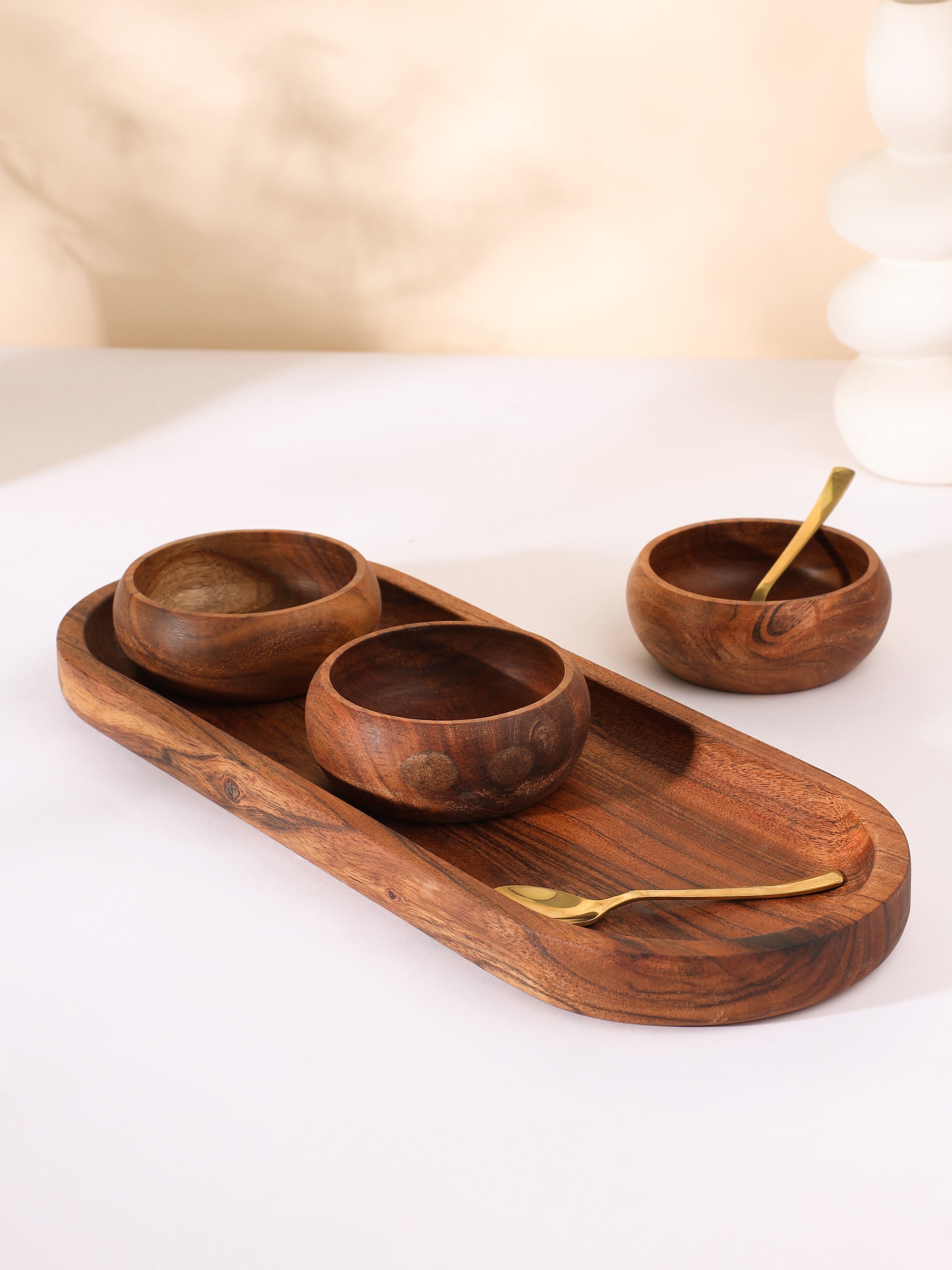 PLATTER WITH CURVED BOWLS