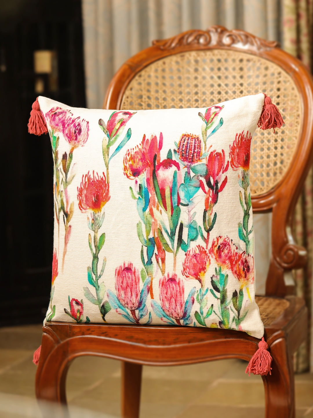 Velvet Multi Colour Floral Cushion Covers