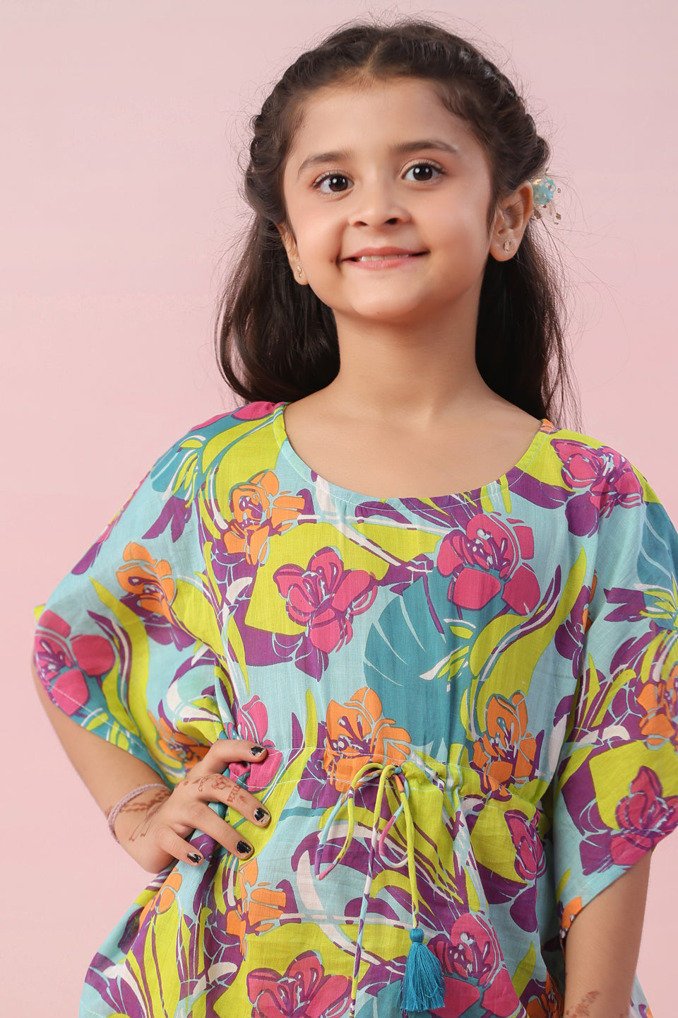 Multi Floral Printed Cotton Kids Night Suits