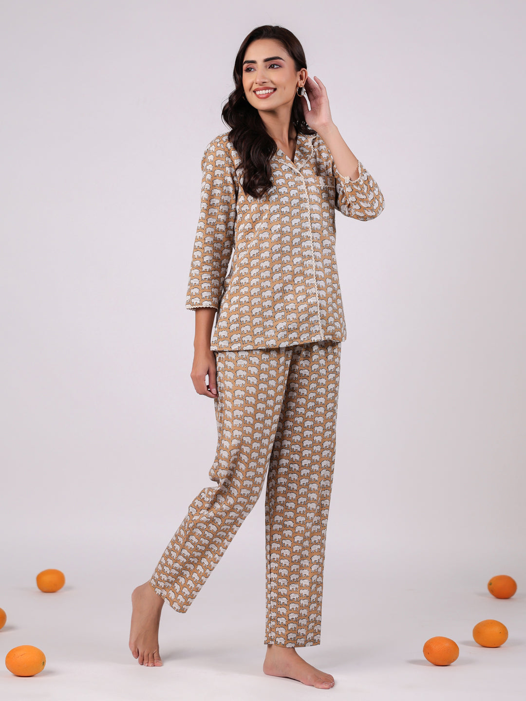 Animal Print Cotton Night Suit Set