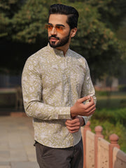 Men's  Pure Cotton Green Casual Shirt