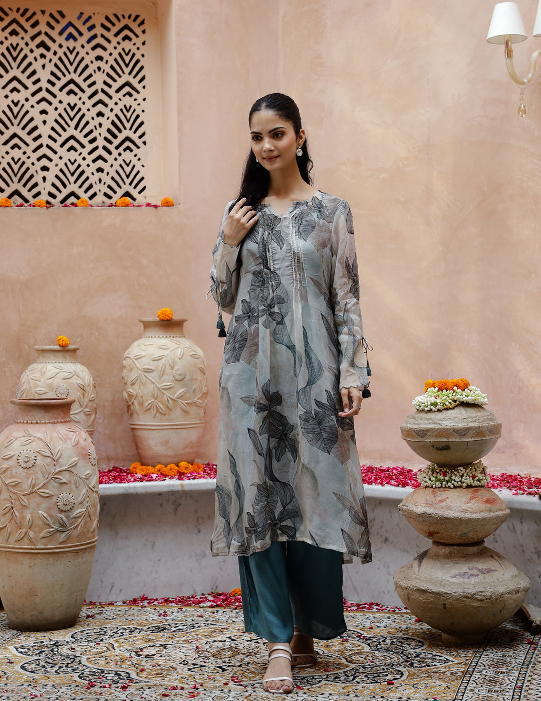 Floral Printed Kurta Set with Dupatta