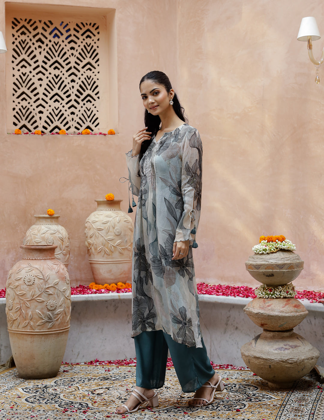 Floral Printed Kurta Set with Dupatta