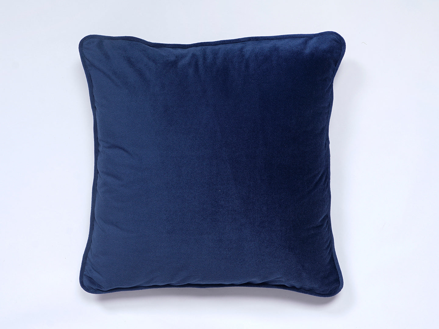 Blue Solid Print Velvet Cushion Cover