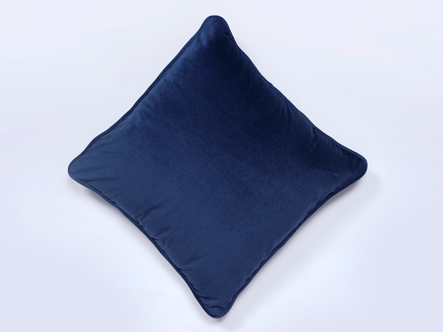 Blue Solid Print Velvet Cushion Cover