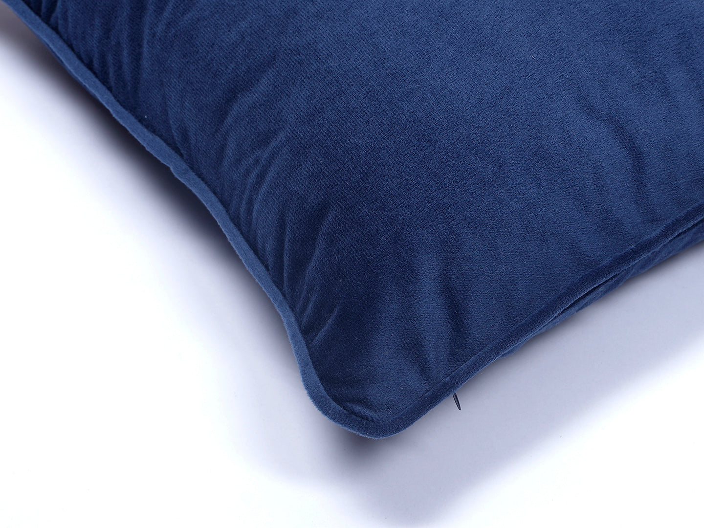 Blue Solid Print Velvet Cushion Cover