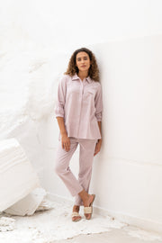 Light Pink Solid Print Co-ords for Women