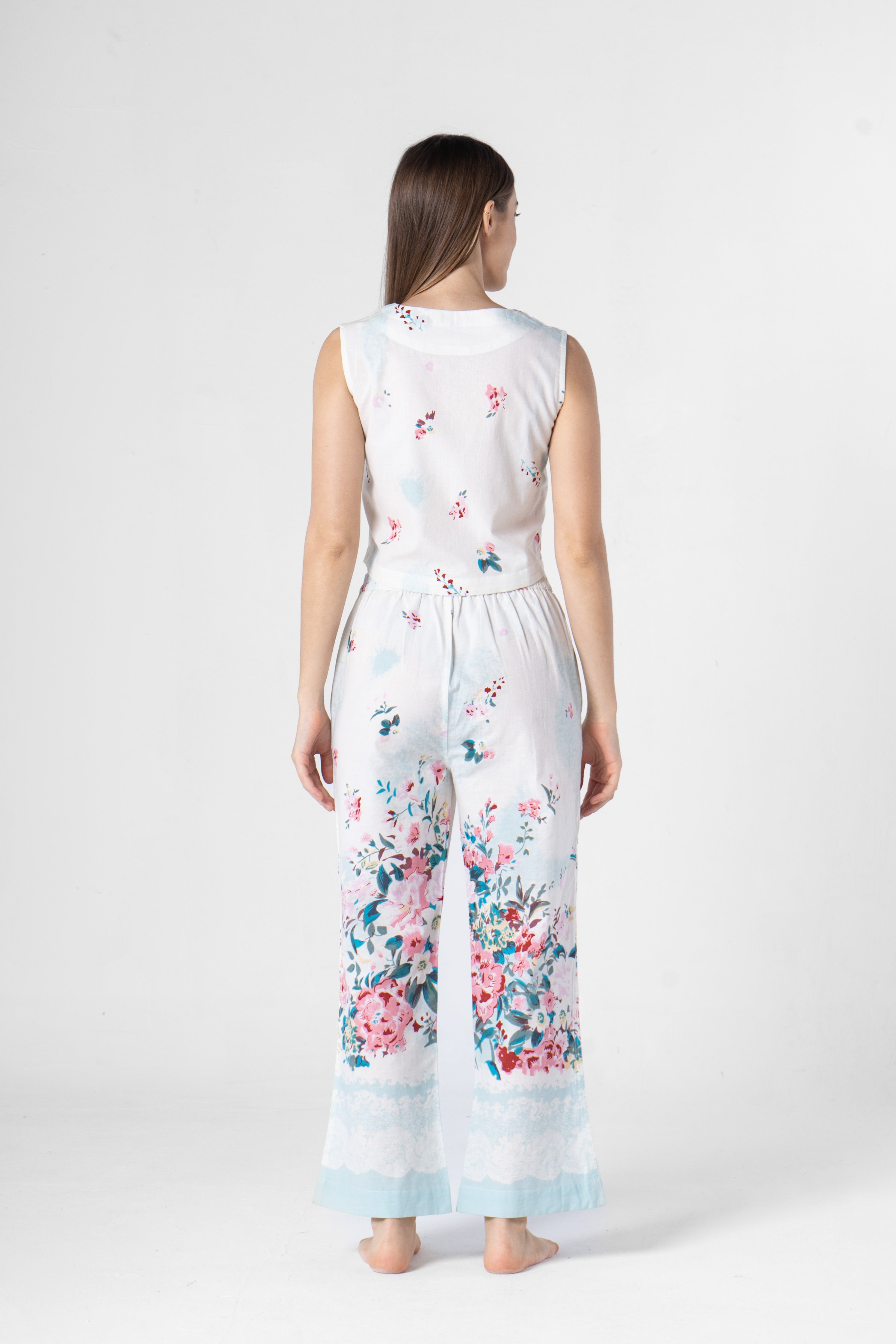 Floral Printed Sleeveless Co-ords Set