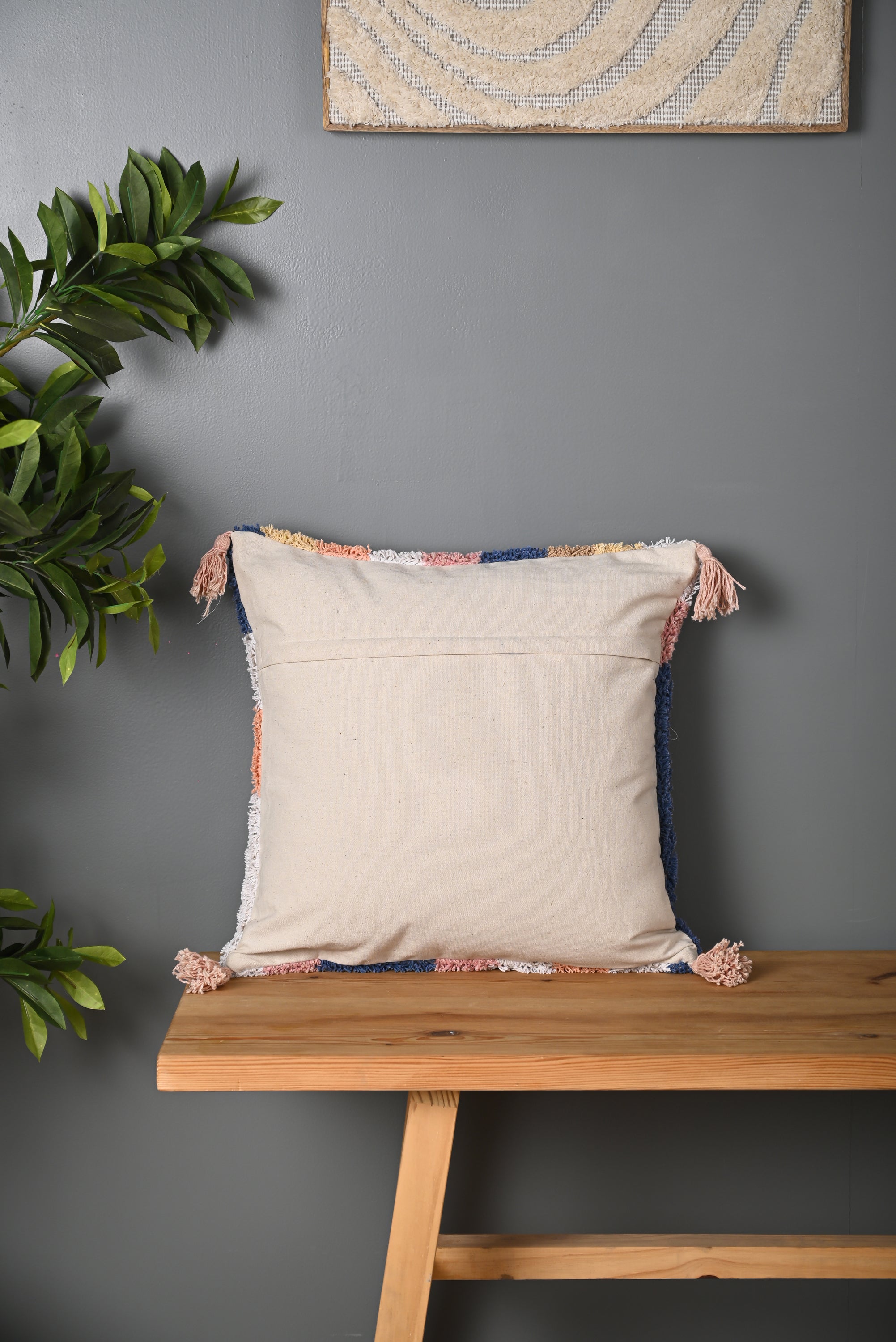 Multicolor Cotton Truffted Cushion Cover