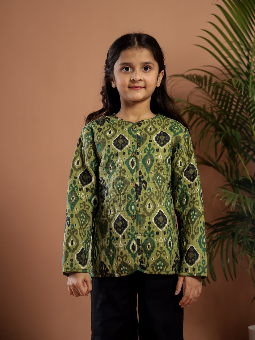 Floral Printed Cotton Jacket for Kids