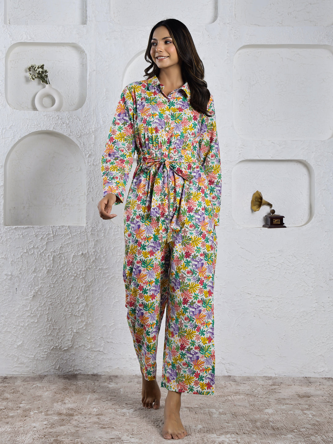 Multi-color floral  Pure Cotton Jumpsuit