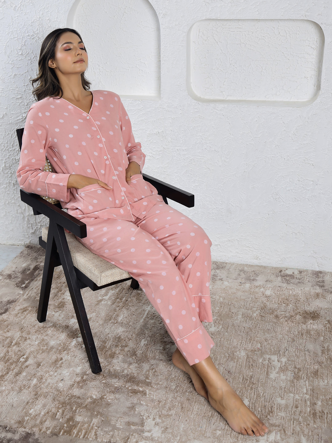 Polka dot night suit best sale