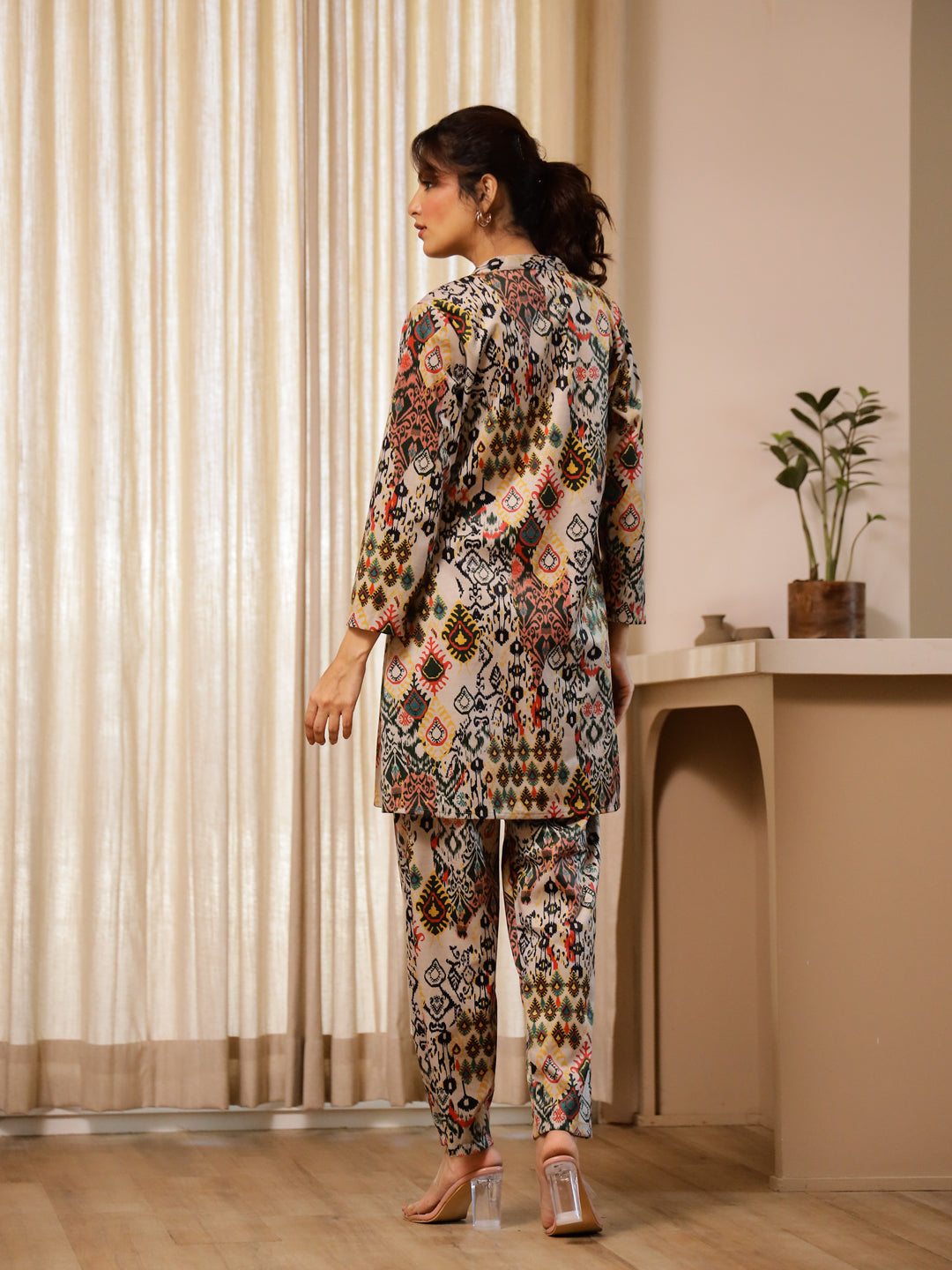 Multicolor Flower Printed Velvet Night suit/Coord