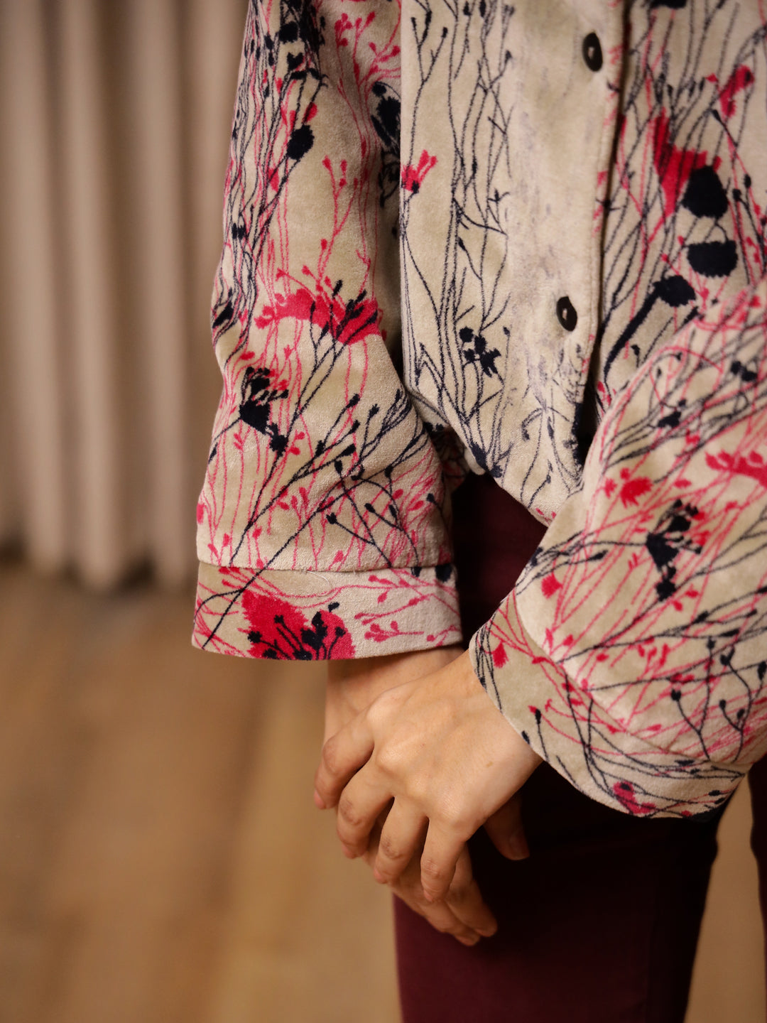 Multicolor Printed Velvet Jacket for Women