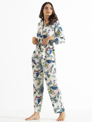 White Cotton Co-ord Night Suit Set