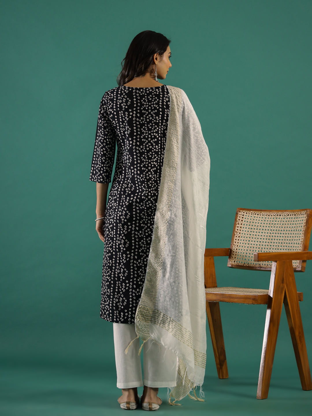 Black & White Printed Kurta Set