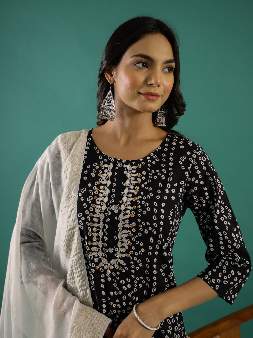 Black & White Printed Kurta Set