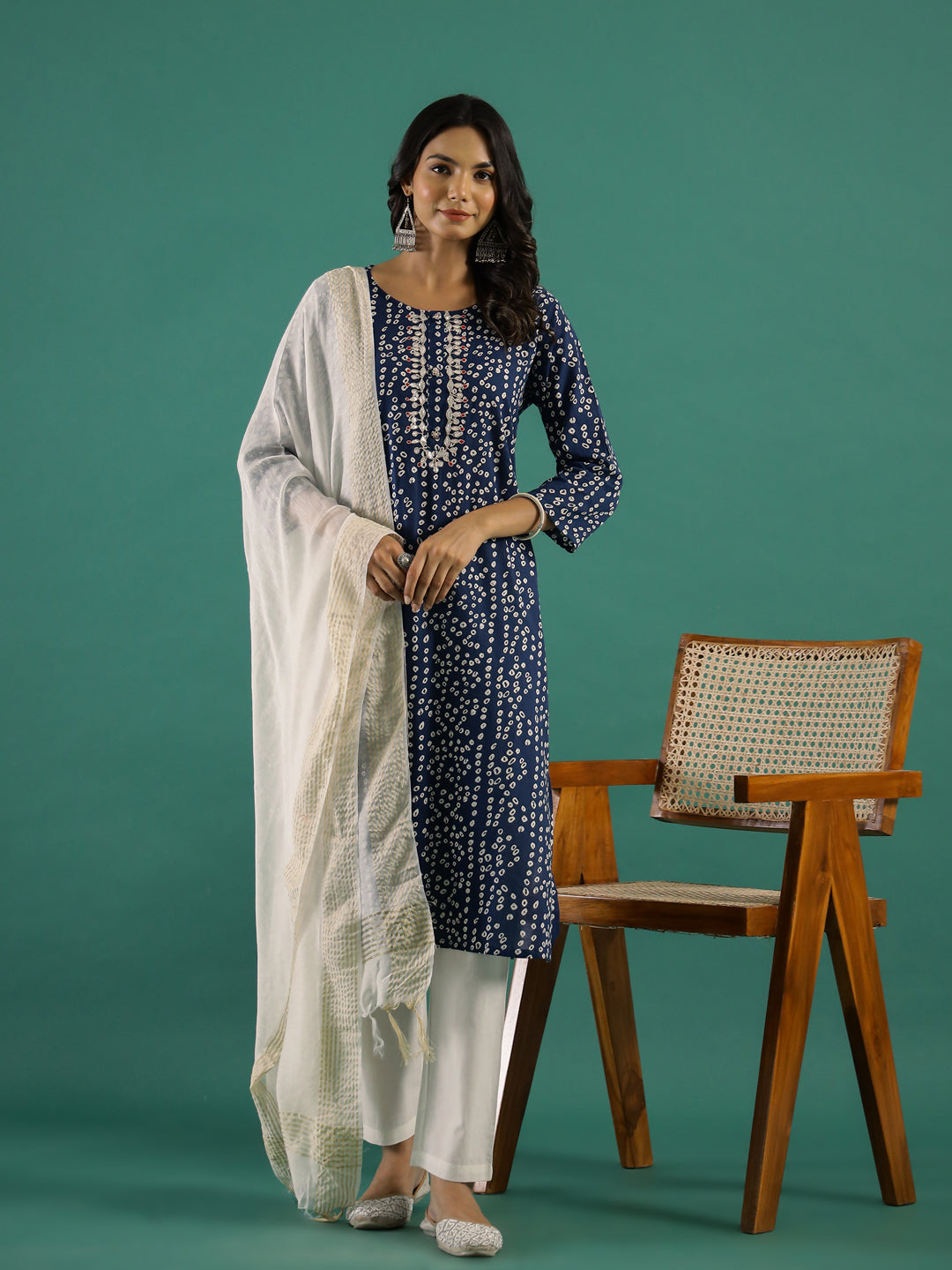 Blue & White Kurta Set