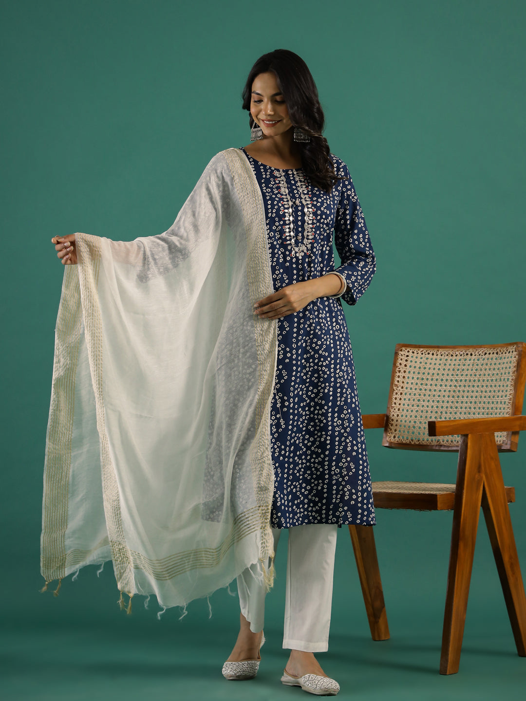 Blue & White Kurta Set