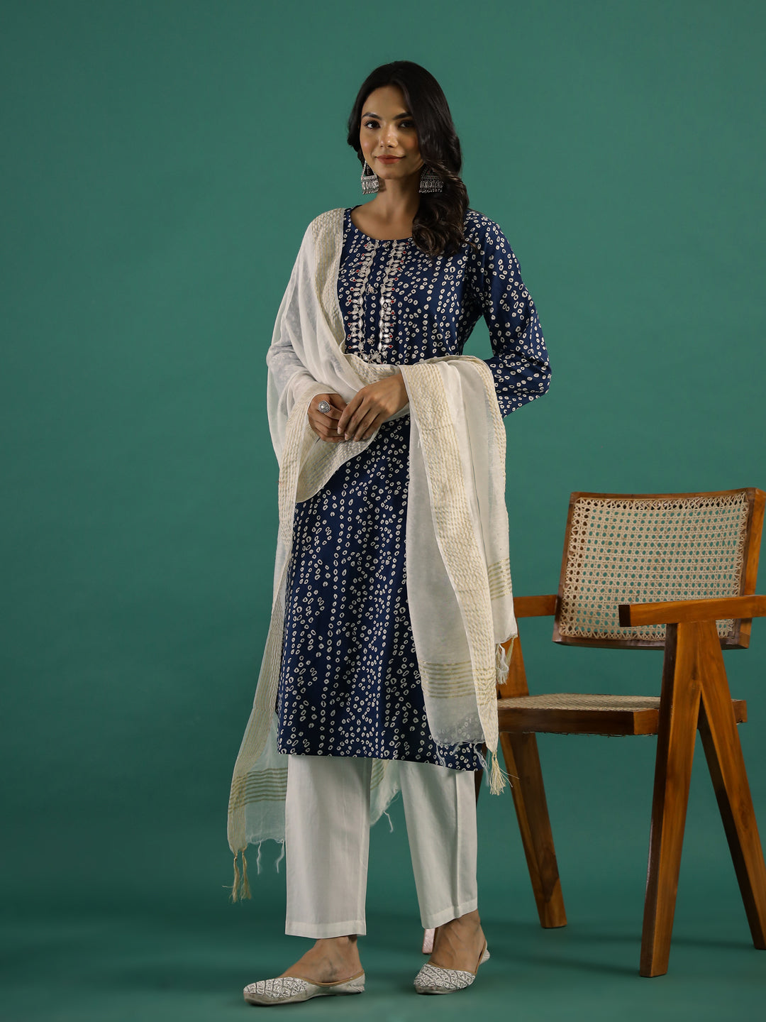 Blue & White Kurta Set