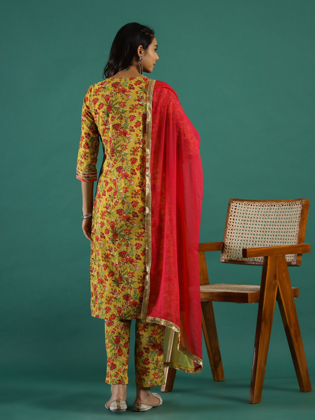 Yellow & Pink Kurta Set