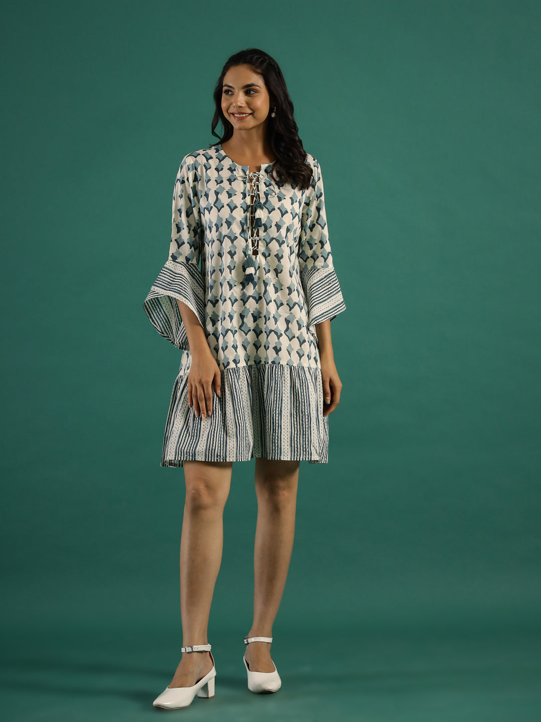 Ethnic Printed Cotton Dress for Women