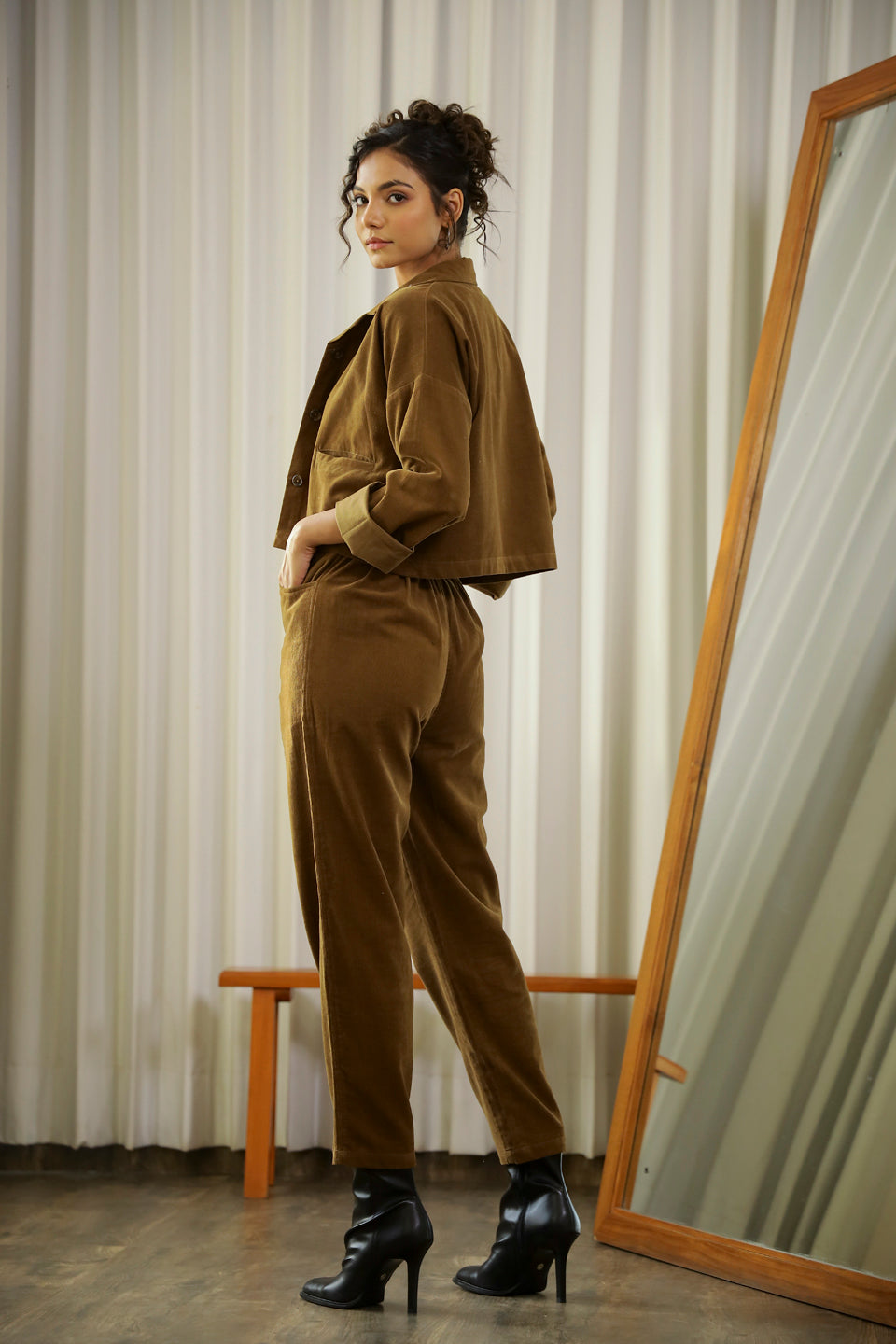 Brown Corduroy Co-ord Set