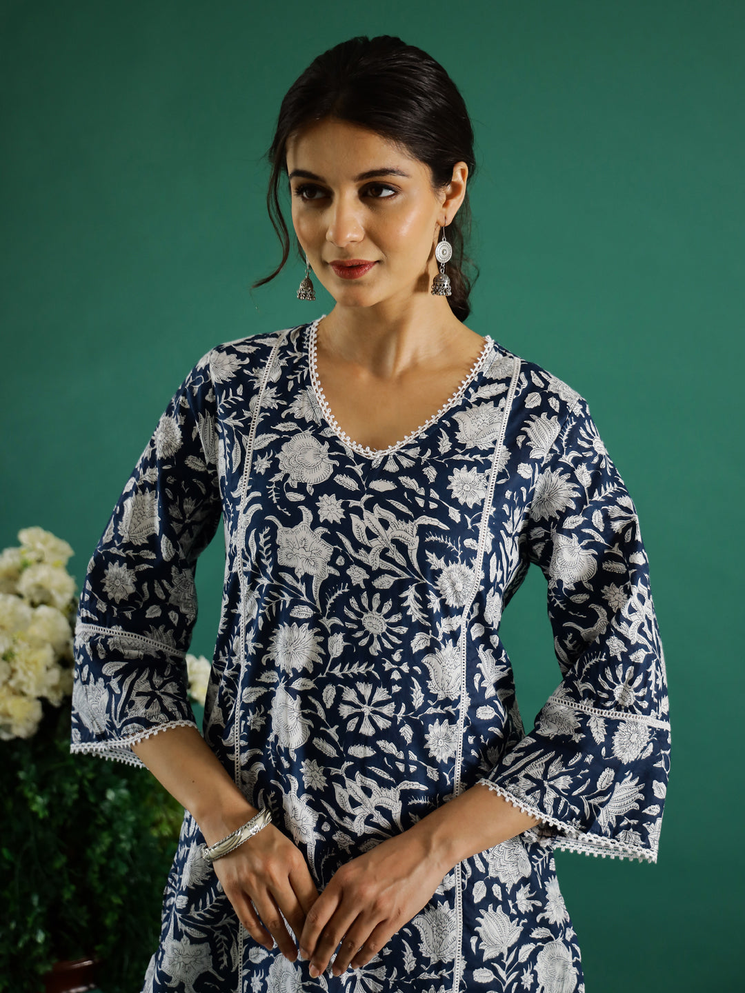 Floral Printed Round Neck Kurta for Women