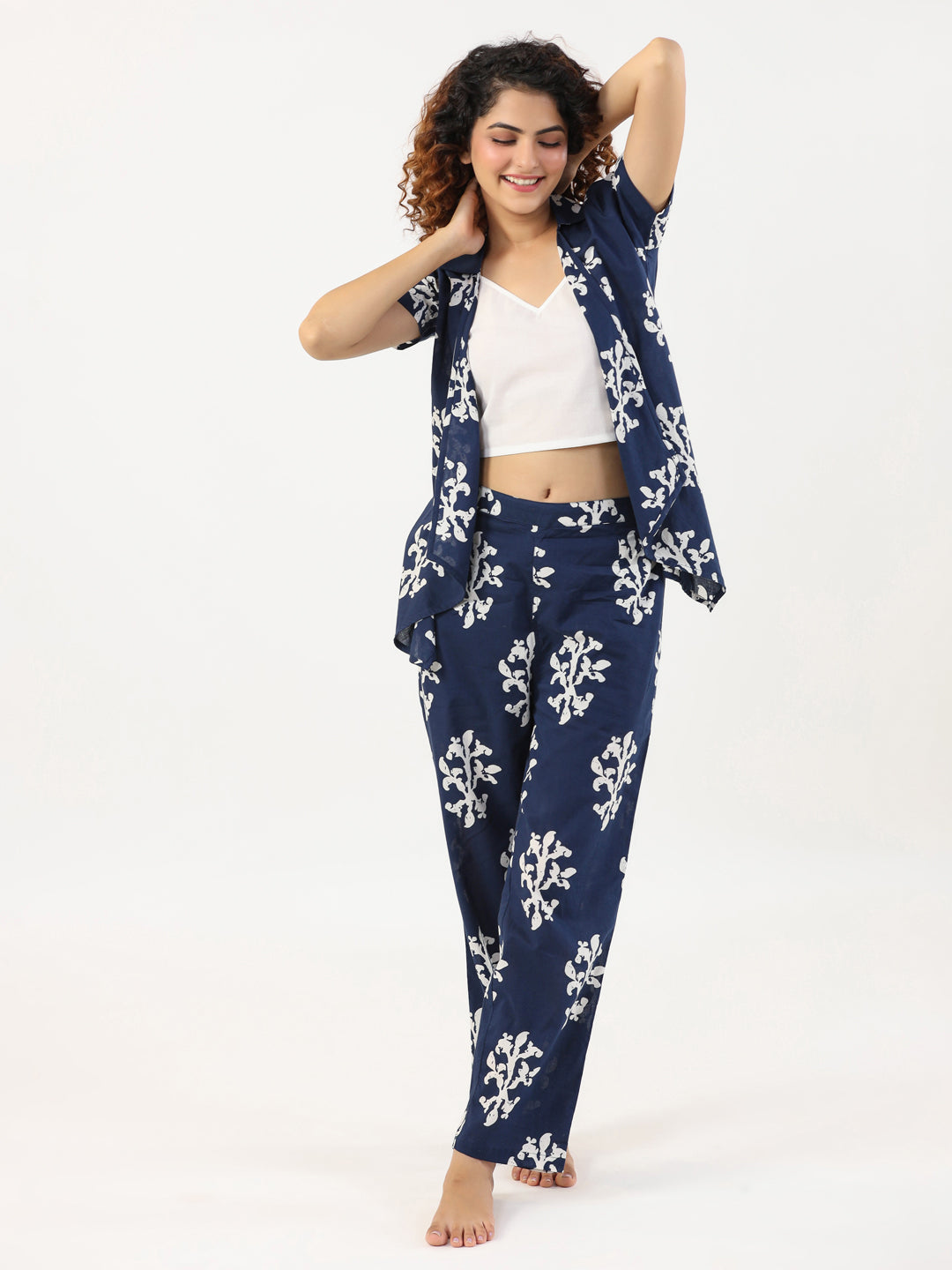 Indigo booti 3 pc Night Suit Set with Pyjama