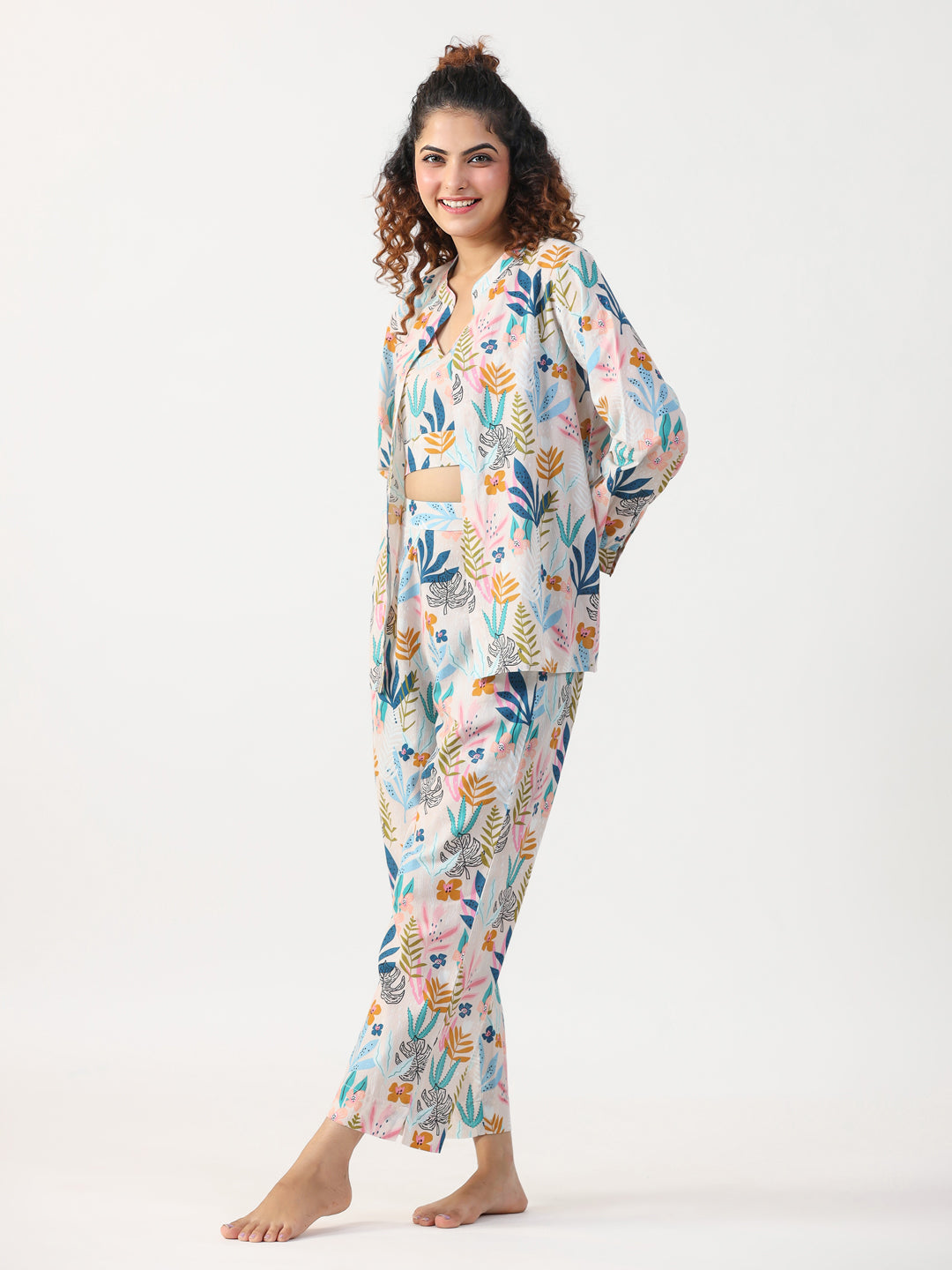 Liberty 3 pc Night Suit Set with Pyjama