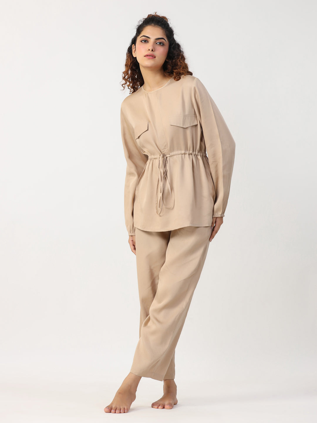 Women Beige modal co-ord set