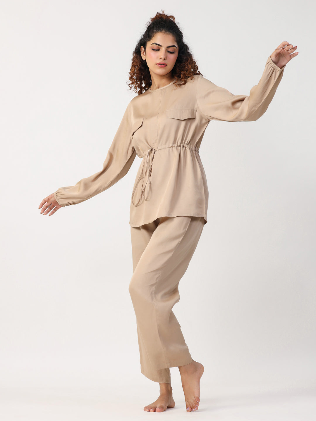 Women Beige modal co-ord set