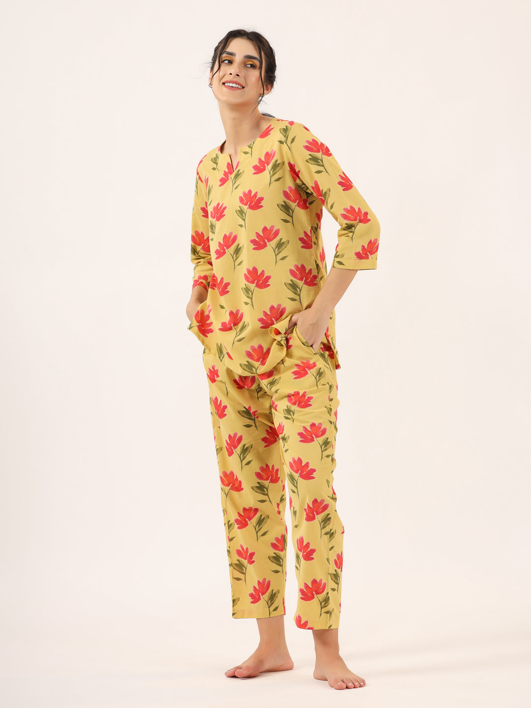 TULIP PRINT  Cotton Night SUIT