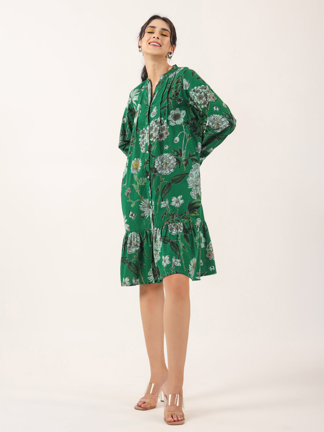 Dark green Cotton  Lounge Dress