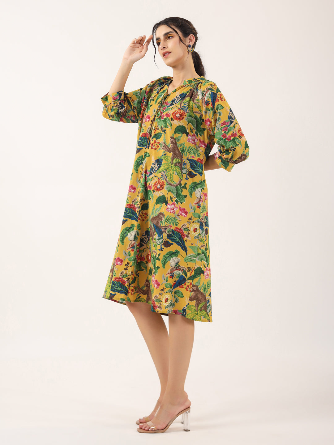 Monkey print Cotton Night Dress