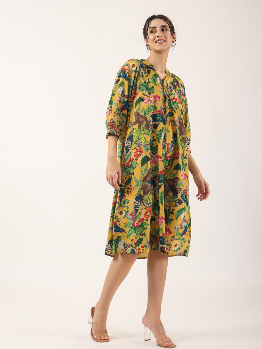 Monkey print Cotton Night Dress