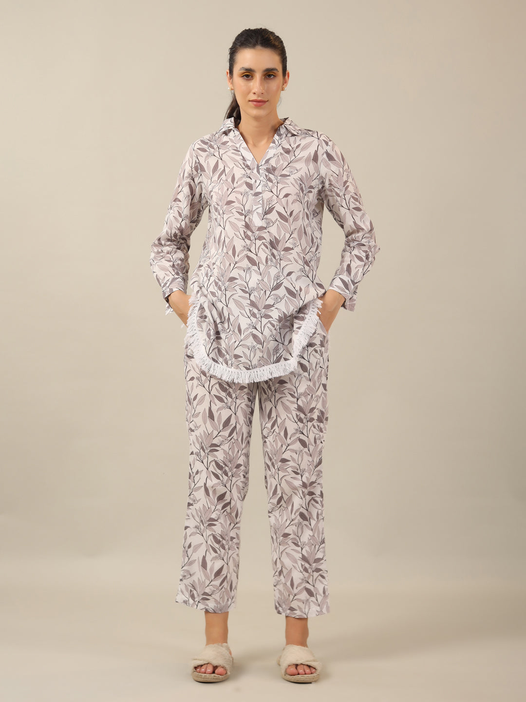 Bamboo leaf Cotton Night SUIT