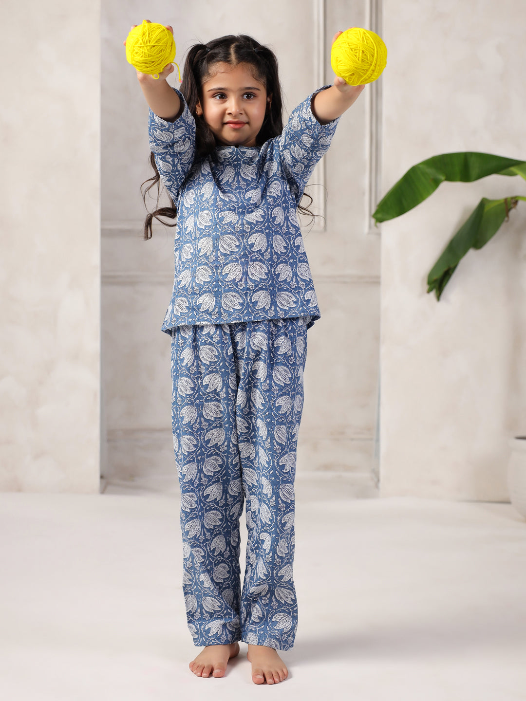 Floral Printed Night Suit Set for Kids